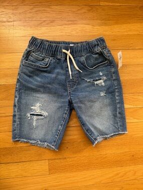 Old Navy Boys Size 8 Slim Built-In Tough Denim Jeans Drawstring Shorts